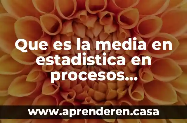 Que es la media en estadistica en procesos industriales