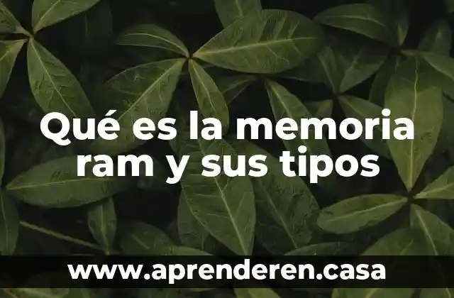 Qué es la memoria ram y sus tipos