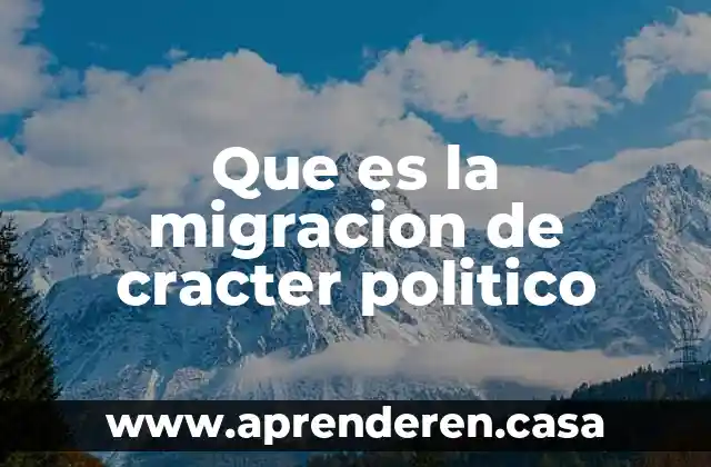 Que es la migracion de cracter politico