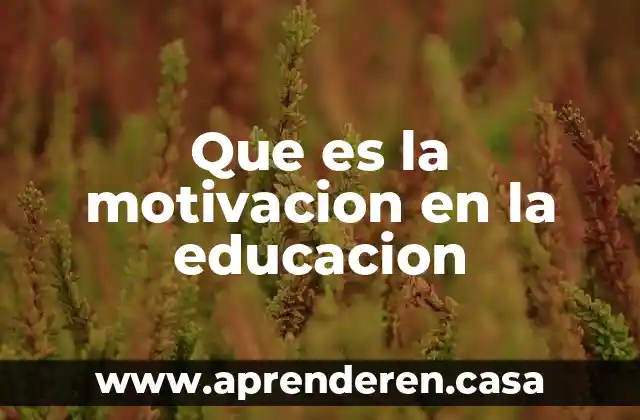 Que es la motivacion en la educacion