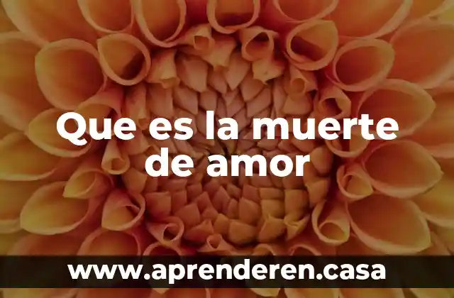 Que es la muerte de amor