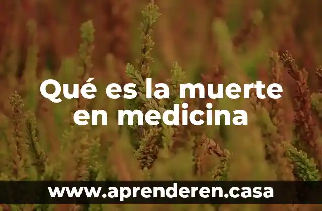 Qué es la muerte en medicina