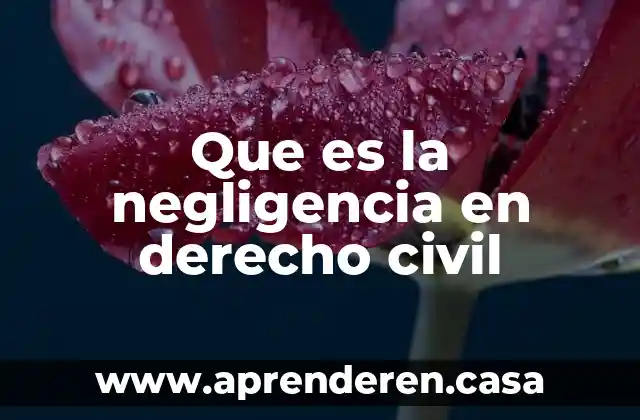 Que es la negligencia en derecho civil