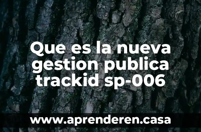 Que es la nueva gestion publica trackid sp-006