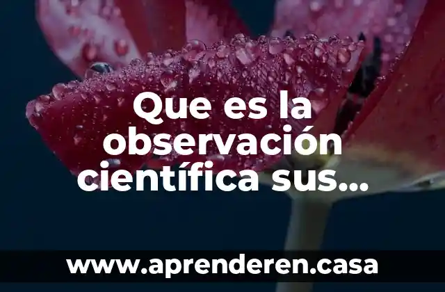 Que es la observación científica sus objetivos y ventajas