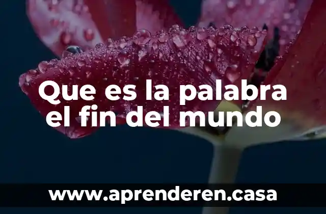 ¿Qué es la palabra socio? 8 Que es la palabra el fin del mundo
