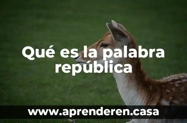 Qué es la palabra república