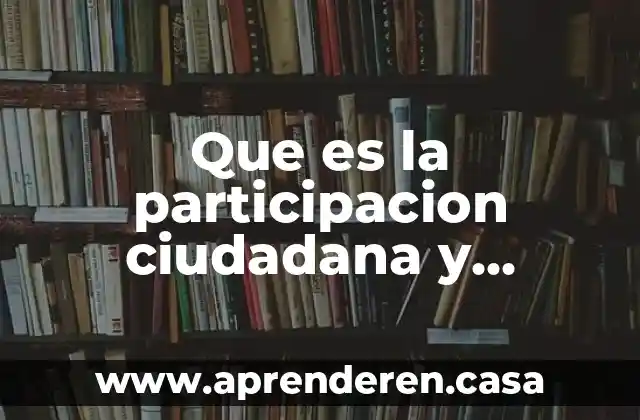 Que es la participacion ciudadana y ejemplos
