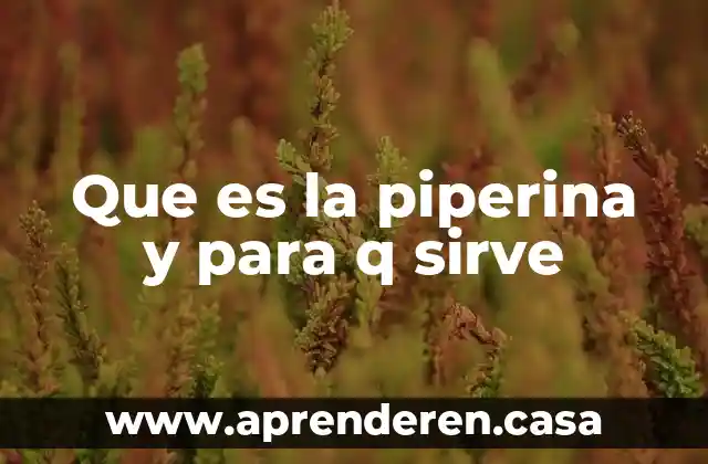 Que es la piperina y para q sirve