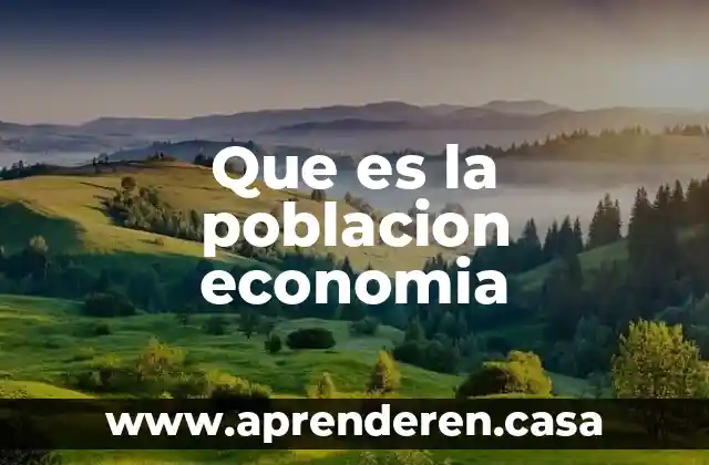 Que es la poblacion economia