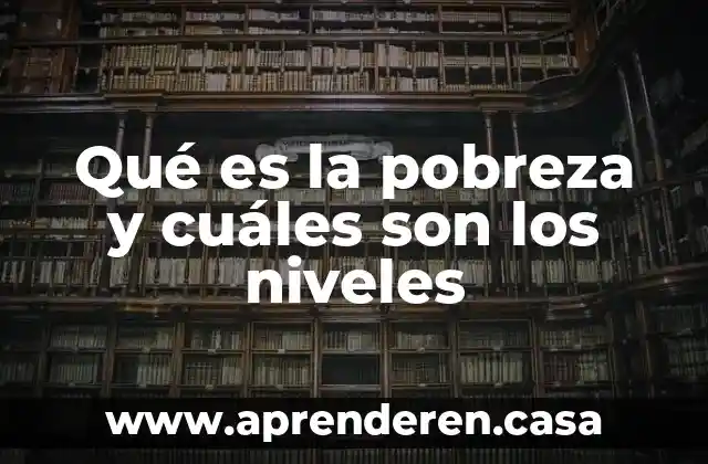 Qué es la pobreza y cuáles son los niveles
