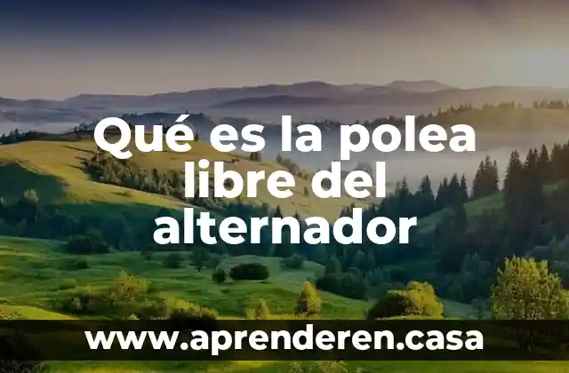 Qué es la polea libre del alternador