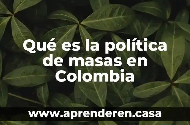 Qué es la política de masas en Colombia