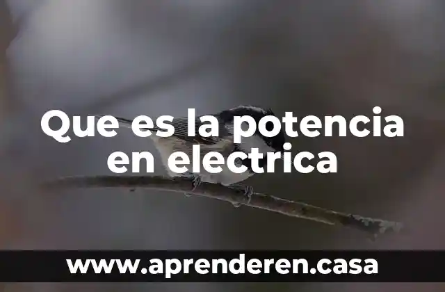Que es la potencia en electrica