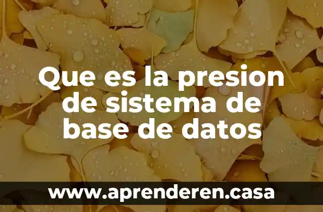 Que es la presion de sistema de base de datos