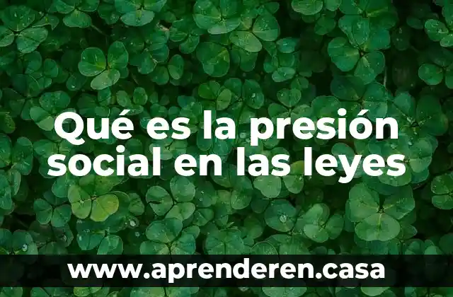 Qué es la presión social en las leyes