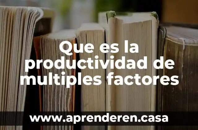 Qué es un factores que se está estudiando 4 Que es la productividad de multiples factores
