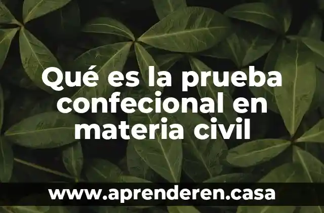 Qué es la prueba confecional en materia civil