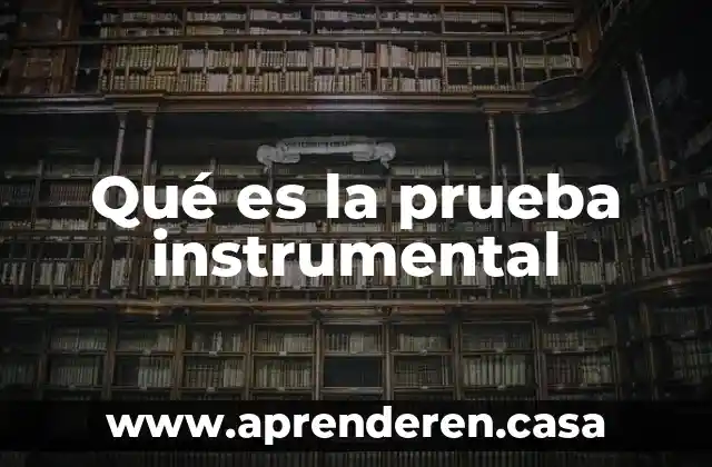 Qué es la prueba instrumental