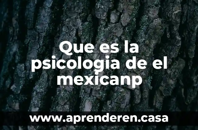 Que es la psicologia de el mexicanp