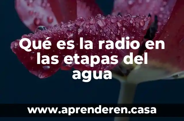 Qué es la radio en las etapas del agua