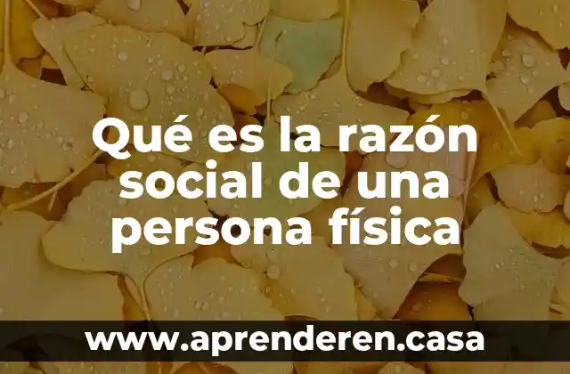 Qué es la razón social de una persona física
