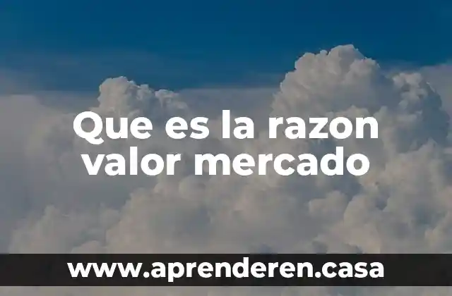 Valor absoluto en economía 4 Que es la razon valor mercado