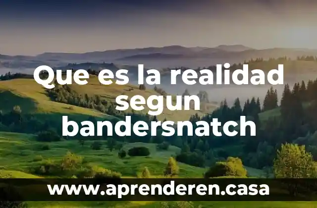 Que es la realidad segun bandersnatch