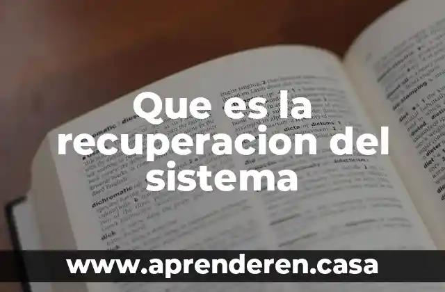 Que es el sistema harmonizado 7 Que es la recuperacion del sistema