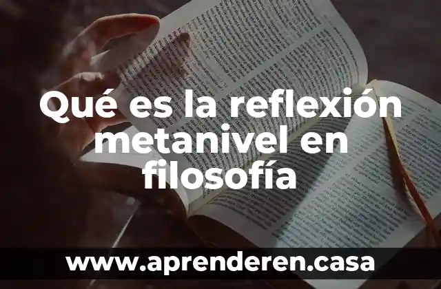 Qué es la reflexión metanivel en filosofía