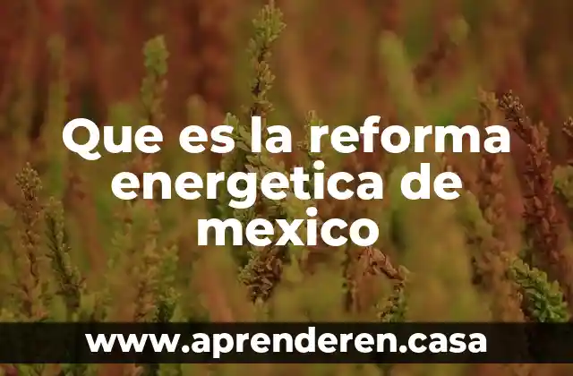 Que es la reforma energetica de mexico