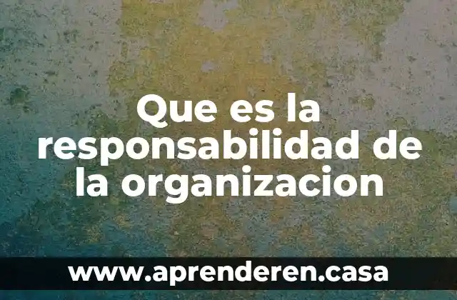 Para que es necesaria la organizacion 5 Que es la responsabilidad de la organizacion