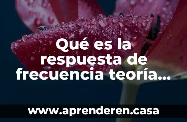 Qué es la respuesta de frecuencia teoría atraso adelanto