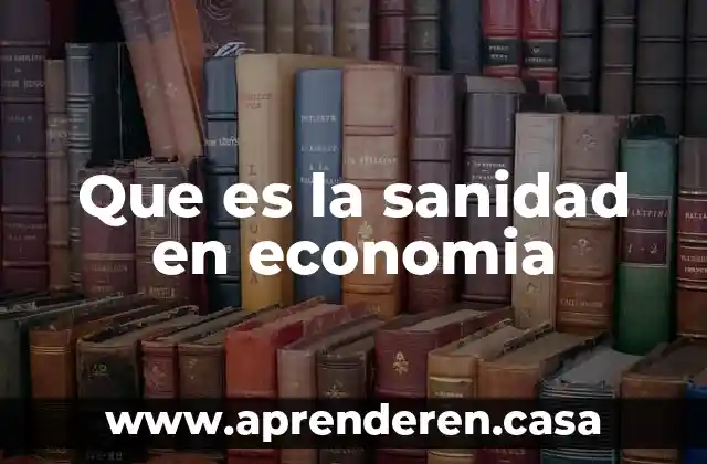 Que es la sanidad en economia