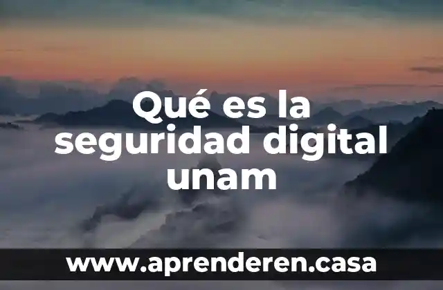 Qué es la seguridad digital unam