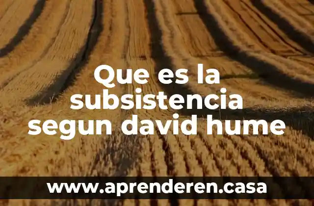 Que es la subsistencia segun david hume