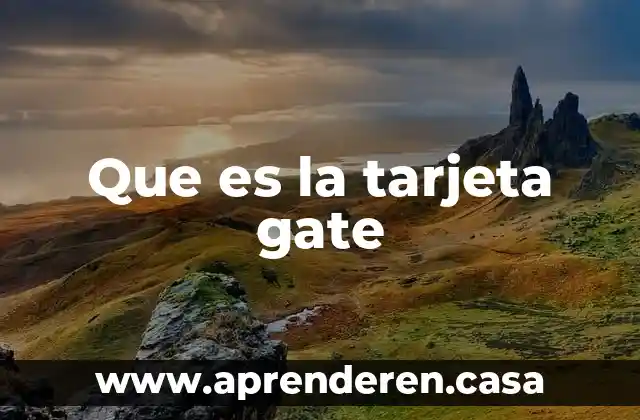 Que es la tarjeta gate