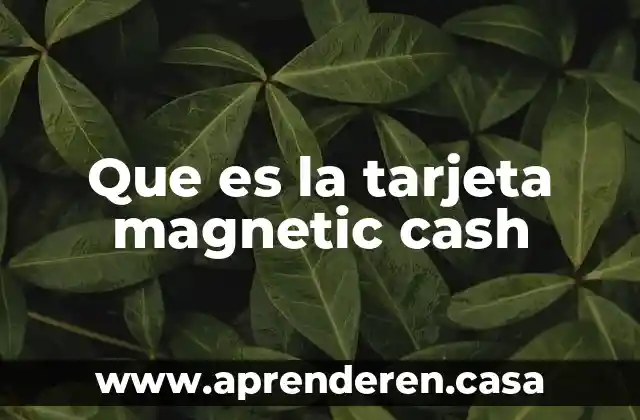 Que es la tarjeta magnetic cash