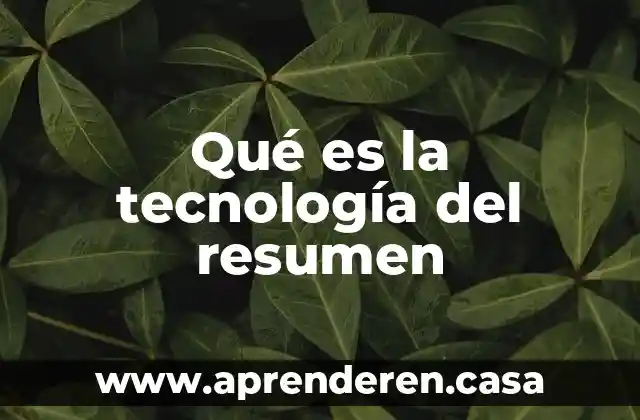 Qué es la tecnología del resumen