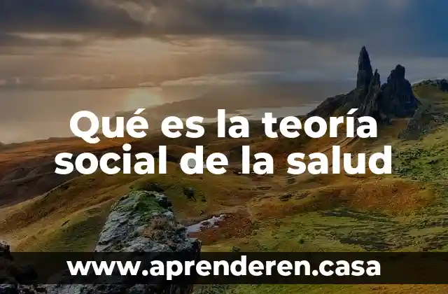 Qué es la teoría social de la salud