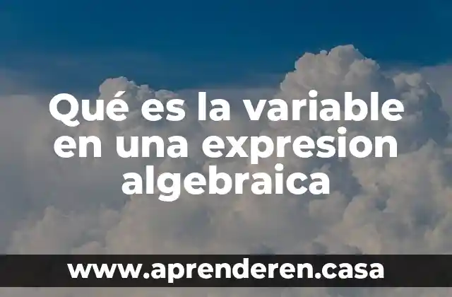 Qué es la variable en una expresion algebraica