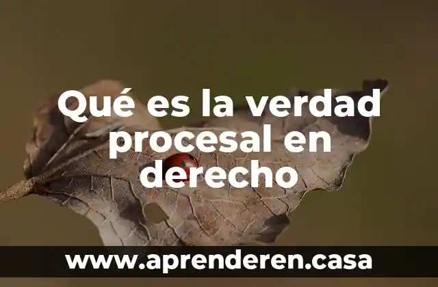 Qué es la verdad procesal en derecho