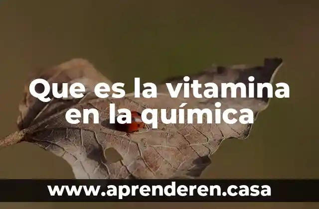 Que es la vitamina en la química