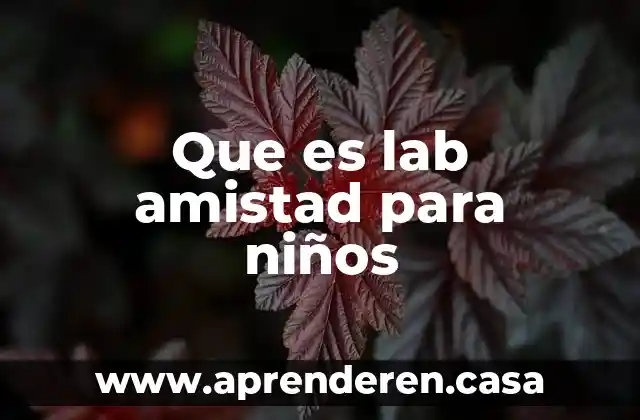 Que es lab amistad para niños