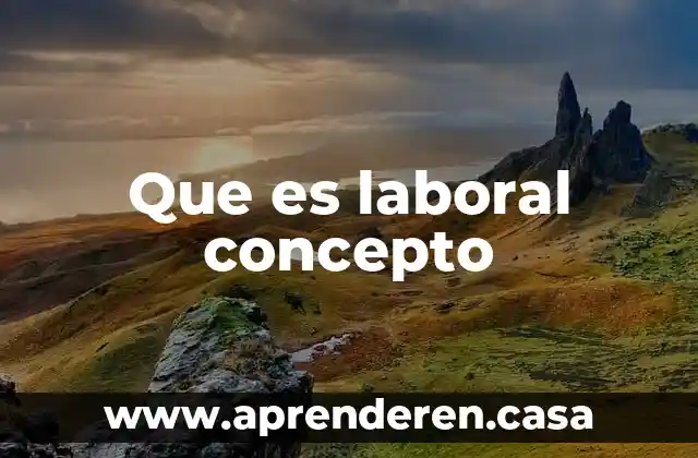 Que es laboral concepto
