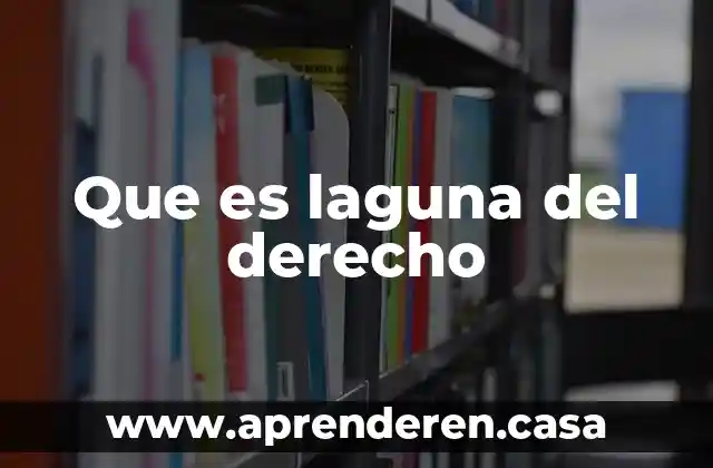 Que es laguna del derecho