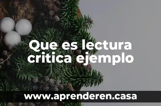 Que es lectura critica ejemplo