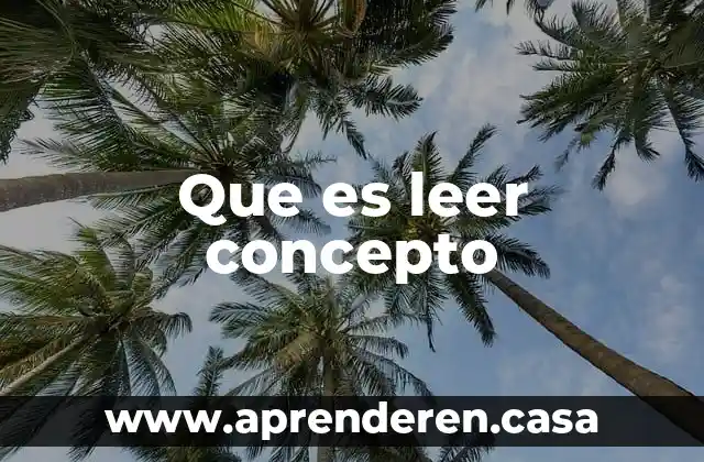 Que es leer concepto
