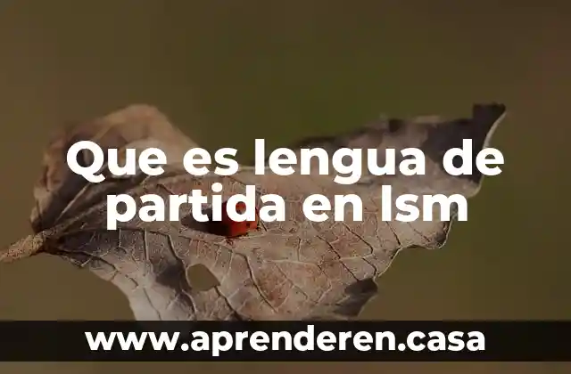 Que es lengua de partida en lsm