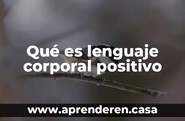 Qué es lenguaje corporal positivo